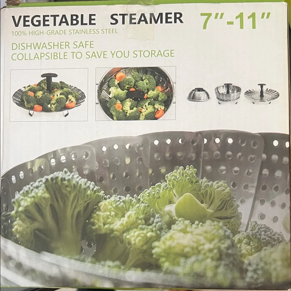 Stainless Steel Vegetable Steamer - Silver